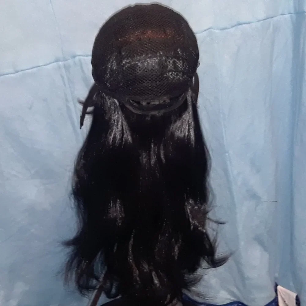 JET BLACK Long Wavy Synthetic